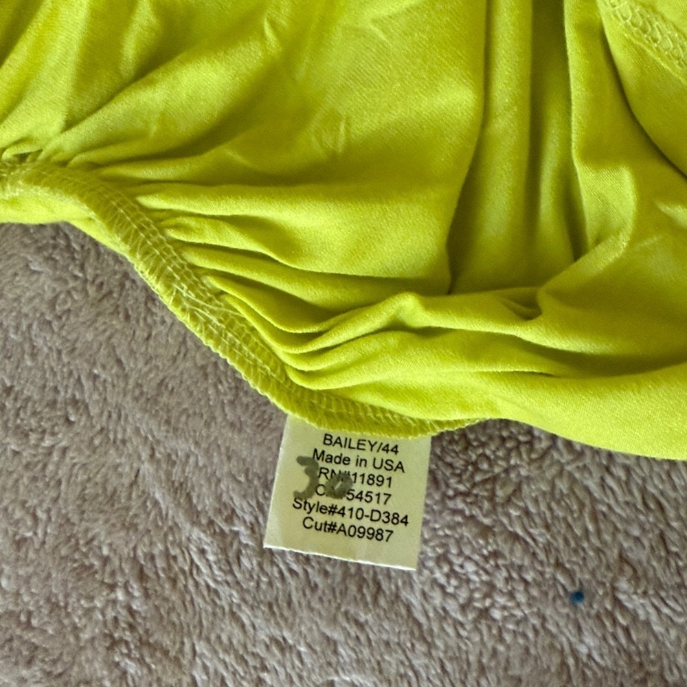 Bailey 44 Neon Yellow Ruched Blouse - Picture 10 of 11